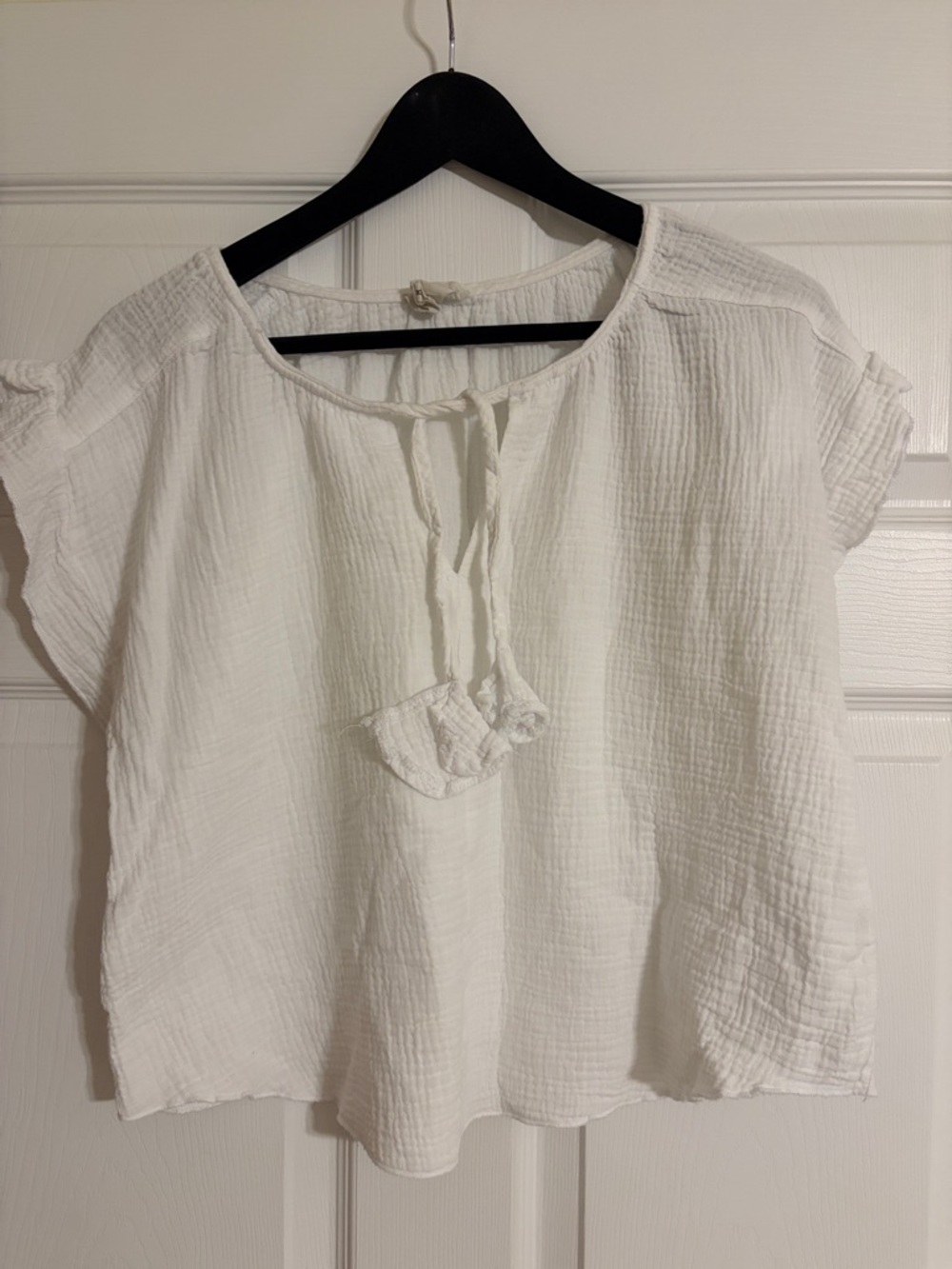 Joie Lillie Tie Crop Blouse White